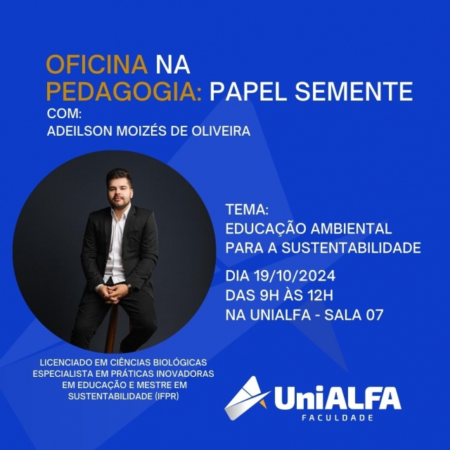 OFICINA: EDUCAÇÃO AMBIENTAL PARA SUSTENTABILIDADE - PRODUÇÃO DE PAPEL SEMENTE